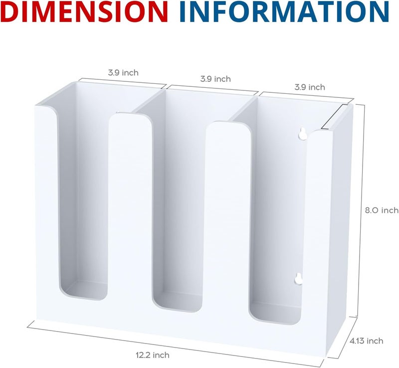 KOTEMON Acrylic Cup Holder, 3 Compartment, Disposable Coffee Cup Dispenser Storage Organizer, White - Image 3